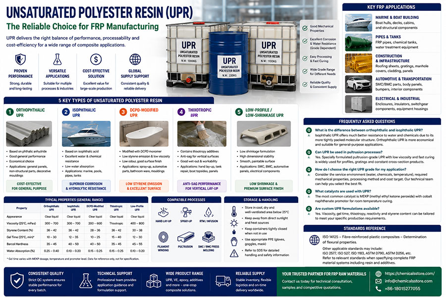 Unsaturated Polyester Resin: 5 Key Types and Critical FRP Applications